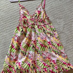 Colorful Patterned Sundress with adjustable straps.